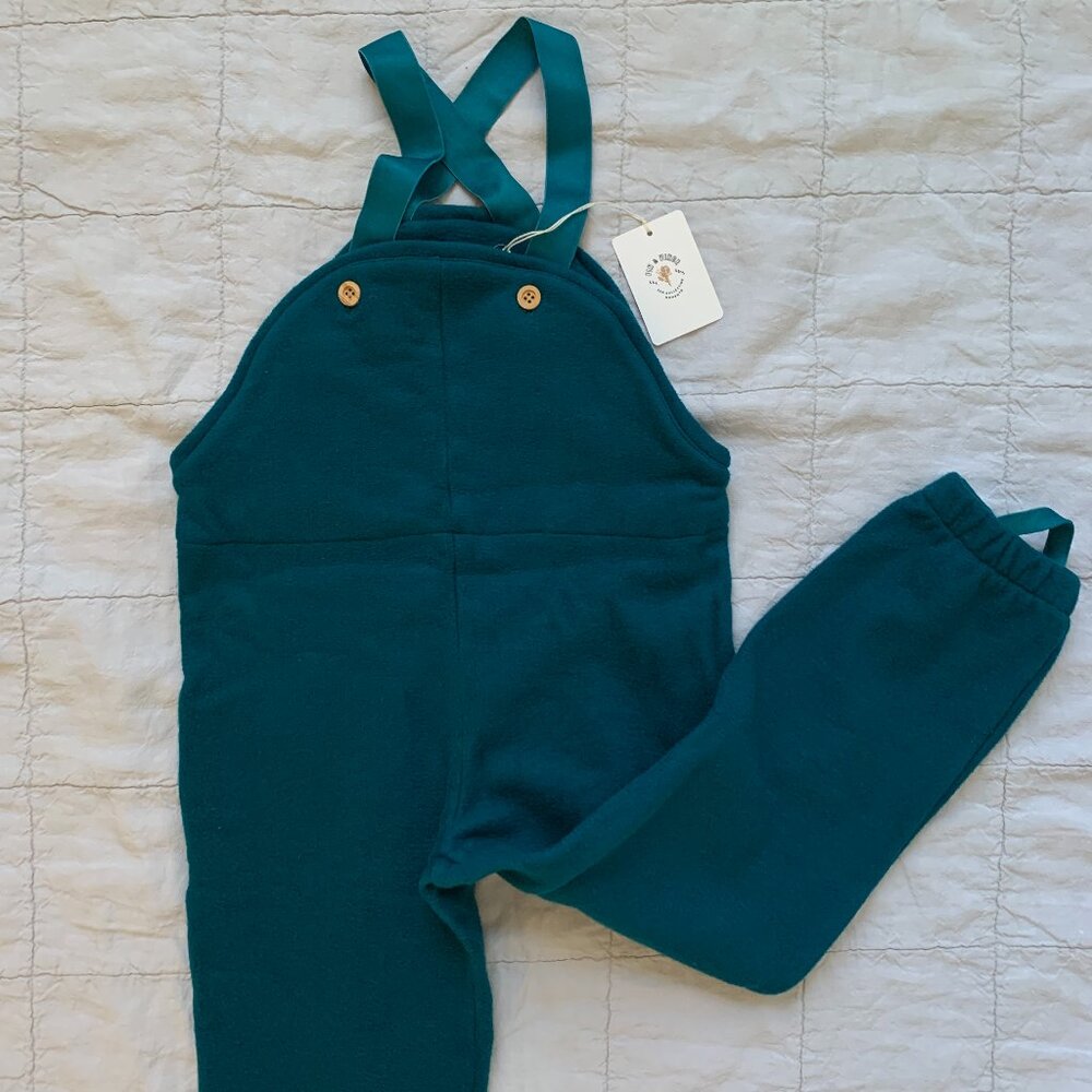 NWT Fin & Vince | Fleece Dungarees in Ocean